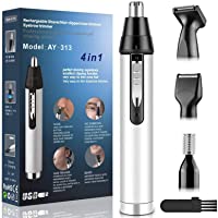 Cortapelos Nariz y Oreja-4 en 1 Profesional Recargable Cortapelos Nariz y Oreja por USB-Ligero Resistente al Agua…